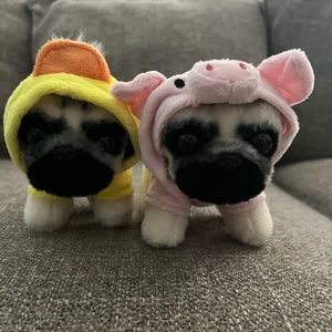 Doug the pug plush.  Ducky and Piggy